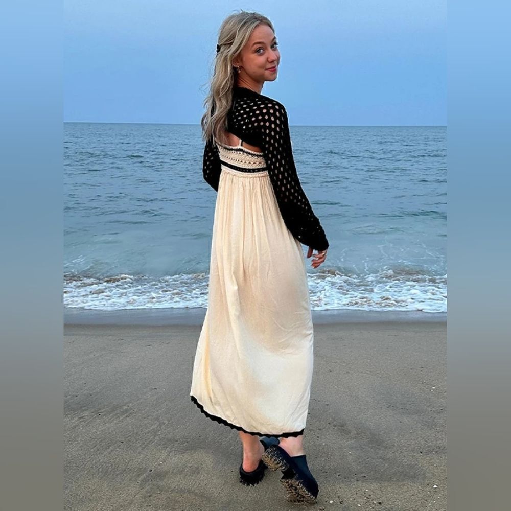 ZARA COMBINATION KNIT DRESS beach - Picture 13 of 15